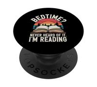 Bedtime Never Heard Of It I'm Reading Livre de lecture rétro PopSockets PopGrip Adhésif