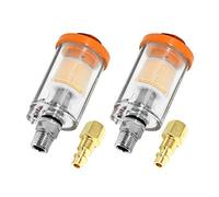 beduan Lot de 2 filtres séparateur d'eau et d'huile, filetage NPT mâle et femelle 6,35 mm pour pistolet pulvérisateur d'air comprimé orange