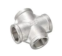 Beduan Raccord de tuyau en fonte femelle 4 voies en acier inoxydable 1/2"