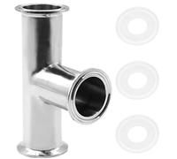 Beduan Raccord Plomberie Sanitaire 3,8 cm en Acier Inoxydable 304 3 Voies (Diamètre Extérieur du Tuyau de 38 mm)