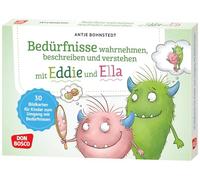 Bedürfnisse wahrnehmen, beschreiben und verstehen mit Eddie und Ella: 30 Bildkarten für Kinder zum Umgang mit Bedürfnissen. Impulskarten mit Reflexionsfragen für Kindergarten und Grundschule