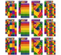 Bedwina Mini carnets blocs de construction (lot de 32), blocs-notes à spirale style briques, format poche pour enfants, parfaits pour anniversaires, pochettes surprises et récompenses de classe