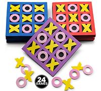 Bedwina Mini Jeux Tic Tac Toe (Lot de 24) en Mousse pour Enfants, Jeu Société Enfants, Cadeaux Anniversaire Invités Enfants, Pochettes Surprises, Prix pour Classes et Ergothérapie, Chaussettes Noël