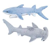 Bedwina Peluches Requins - Lot de 2 Grandes Peluches : Requin Mako 35 cm et Requin-Marteau 33 cm, Jouets Doux pour bébés, Tout-Petits et Enfants