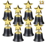 Bedwina Trophées Étoile - Paquet de 12 - 11,4 cm, Trophées Forme d'Étoile Fêtes d'Enfants, Accessoires, Coupe Récompenses, Awards Trophées Compétitions Enfants et Adultes