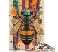 Bee Abstract Art Vibrant Bee Poster Pop Art Style Insect Decor Puzzle 1000 Pièces Educa Jouet en Bois Divertissement Créatif Décoration Intérieure Jeu Éducatif Challenge Toy Adultes Et Enfants À Pa