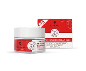 BEE and YOU Intensive Moisturizing Repair Cream for Face, and Body with Royal Jelly, Mineral Zinc Oxide, Shea Butter, Vitamin B5, Vitamin E, Raw Honey and Bee Propolis, 0.51 fl. oz