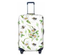 Bee Bumblebee - Housses de bagages de voyage avec fleurs de marguerite - Housses élastiques pour valises de 45,7 à 81,6 cm, Noir, Mediano