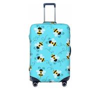 Bee Cute Cartoon Blue Travel Bagages Covers - Élasticité Valise Housse Protecteur pour Bagages 45,7 à 81,3 cm, Noir/blanc, Small