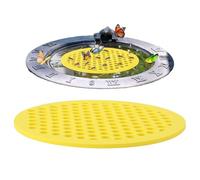 Bee Drinking Station - Floating Island Waterer for Garden | Butterfly Bee Waterer for Feeding and Bathing | Ceramic/Stone Design, Natural Landing Rocks, Shallow Water Basin, Easy to Clean, De