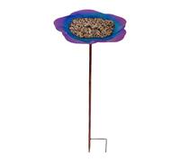 Bee Feeder with Flower Design - Butterfly Bird Metal Bathing Tray | Bees Bird Bath Feeder with Metal Stake for Bee Birdd Butterfly, Garden Watering Station, Pollinator Drinking Cup