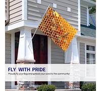 Bee Flag 3x5 FT Hardworking Bees On Honeycomb in Apiary Sweet Honey Outdoor Flags Large Welcome Yard Banners Home Garden Yard Lawn Decor