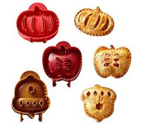 BEE&FLOWER Lot de 3 moules à tarte à la main - Gland - Citrouille - Design pomme - Forme 3D - Mini Automne - Pie Maker Apple Cookie Cutter à pâte - Aide de cuisine pour Crust Empanada Pastry