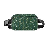 Bee Flying Daisy Flower Alfalfa Sprouts Jungle Fashion Sac banane pour femmes, hommes, adolescents, mini sac banane de voyage avec sangle réglable pour voyage, vacances, course à pied