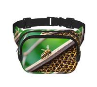 Bee Flying Sac banane à fermeture éclair avec sangle réglable pour jogging, cyclisme, Noir , Taille unique