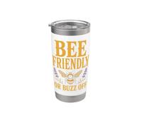 Bee Friendly Or Buzz Off Save The Bees Beekeeper Flower Gobelet isotherme en acier inoxydable double paroi