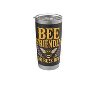 Bee Friendly Or Buzz Off Save The Bees Beekeeper Flower Gobelet isotherme en acier inoxydable double paroi