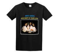 Bee Gees How Deep is Your Love Unisex 100% Cotton Short-Sleeve T-Shirts Black M