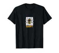 Bee Happy (édition Summer Grey Effet Vieilli) T-Shirt Graphique avec Valeur
