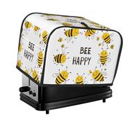Bee Happy Housse pour grille-pain 2 tranches - Confortable - Avec poche - Résistant aux taches et à la poussière - Protection pour petits appareils de cuisine