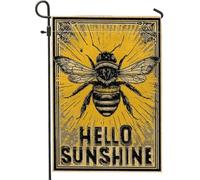 Bee Hello Sunshine Drapeau de jardin en toile de jute, drapeau double face pour décoration d'intérieur, 30,5 x 45,7 cm