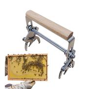 Bee Hive Frame Grip Tool - Wood Stainless Steel 12.2x12cm | Support de levage de cadre ergonomique antidérapant | Beekeeping Equipment For Harvesting Easy Removal Apiary Use