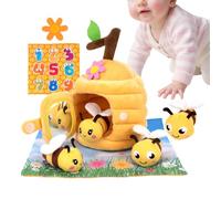 Bee Hive Toy - Ensemble Sensoriel En Peluche Nid D'abeille, Tapis Rampant Double Face | Jouet Éducatif De Jeu De Bébé De Moteur Fin Pour La Stimulation De Développement De Tout-petits De Nourrissons R