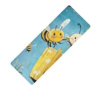 Bee Honey Beehive Tapis de yoga pliable imprimé pour homme en caoutchouc naturel antidérapant, avec sac de yoga tapete para ejercicio 180,3 x 66 cm