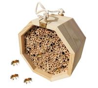 Bee House - Aide à la nidification des abeilles sauvages, maison papillon en bois | Kit de cadre en bois d'apiculture, palais de pollinisation extérieur, équipement de ruche apicole, augmente la
