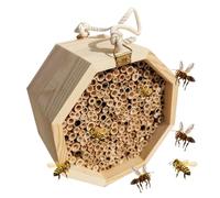 Bee Houses for The Garden,Wooden Bee Hive - Butterfly House, Pollinating Palace for Wasp, Butterfly, Attracts Pollinators