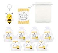 Bee Key Chain | Bee Keychains | Thank You Card Keychains Set | Decorative Festive Keyrings | Cute Pendant Holiday Supplies Festive Keyrings | Teacher Keychaiins With Appreciation Card For Backpack