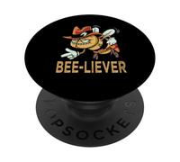 Bee-liever Apiculture Abeille Église PopSockets PopGrip Adhésif