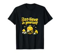 Bee-Live in Yourself Honeybee Crown Cottagecore Art T-Shirt