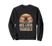 Bee Live in Yourself Retro Sunset Bee Motivation Sweatshirt