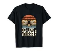 Bee Live in Yourself Retro Sunset Bee Motivation T-Shirt