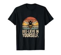 Bee Live in Yourself Retro Sunset Bee Motivation T-Shirt