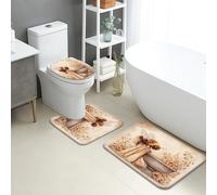 Bee - Lot de 3 tapis de salle de bain vintage à motif floral, d'abeille, absorbants, antidérapants, lavables, en flanelle, à séchage rapide