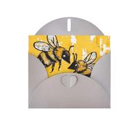 Bee Love Carte de vœux horizontale en papier nacré pour cartes d'anniversaire et toutes les occasions, gris