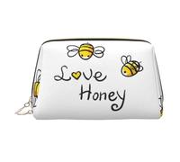 Bee Love Trousse de toilette de voyage avec trois compartiments intérieurs pour accessoires Motif miel, doré, One Size