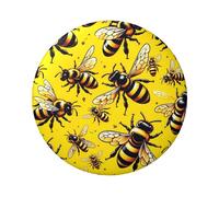 Bee-Mode-Buzz Lot de 5 boutons ronds laminés 6 cm avec finition brillante