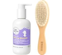 Bee Nature - Kit Croûtes de Lait - Shampoing Bébé Bio et Brosse en Bois - Traitement Croûtes de Lait - Convient aux Nouveau-nés, Tout-Petits, Enfants et Adultes