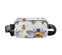 Bee Nature Sac banane tendance pour femmes, hommes, adolescents, sac à bandoulière résistant à l'eau, essentiel de voyage avec sangle réglable pour voyage, gym, travail, nature d'abeille, taille