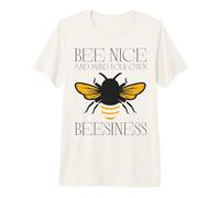 Bee Nice & Mind Your Own Beesiness Funny Hello Bumble Bee T-Shirt Haut de Gamme