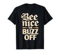 Bee Nice Or Buzz Off T-Shirt Graphique Amusant Bee Pun T-Shirt