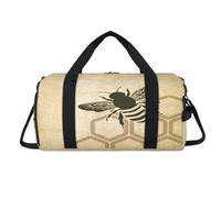 Bee Old Honeycomb Sac de sport en nid d'abeille avec compartiment à chaussures Honeybee Bee Sac de w nd de voyage Organiseur de bagages pour femmes, hommes, enfants, filles, garçons