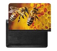 Bee Picking Nectar Étui de protection pour passeport avec blocage RFID - Porte-carte d'identité - Portefeuille de voyage sécurisé pour tickets de passeport, cartes de crédit, style, taille unique,