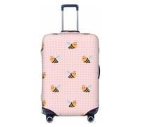 Bee Pink - Housses de bagages de voyage à carreaux - Housses élastiques pour valises de protection pour bagages de 18 à 32 pouces, Noir, G