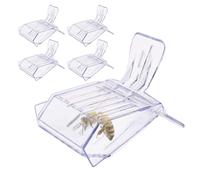 Bee Queen Clip - Outil de pêche pour apiculteurs | 5 supports de piège à abeilles transparents, outils de marquage professionnel, capture sûre et élévation des reines d'abeilles