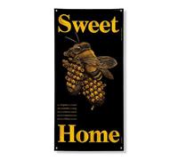 Bee Sweet Home Bannière décorative pour porte d'entrée, décoration murale à suspendre pour intérieur ou extérieur 91,4 x 183 cm