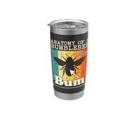 Bee Tshirt Boho Été Botanique Nature Lover Floral Gobelet isotherme en acier inoxydable double paroi